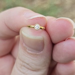 Maria Tash 14k Gold Scalloped Diamond 6.5mm Hoop Clicker